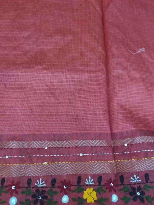 Tusser Lambani Work  - Solid Pink