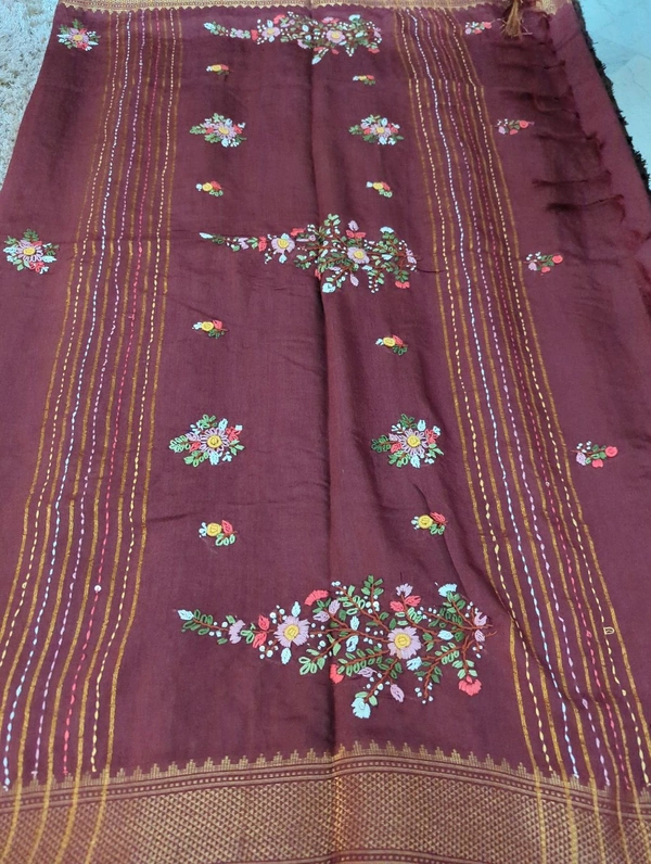 Bhagalpuri Handwork  - Maroon