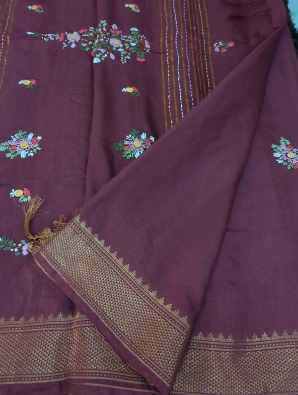 Bhagalpuri Handwork  - Maroon