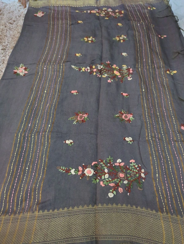 Bhagalpuri Handwork  - Gray