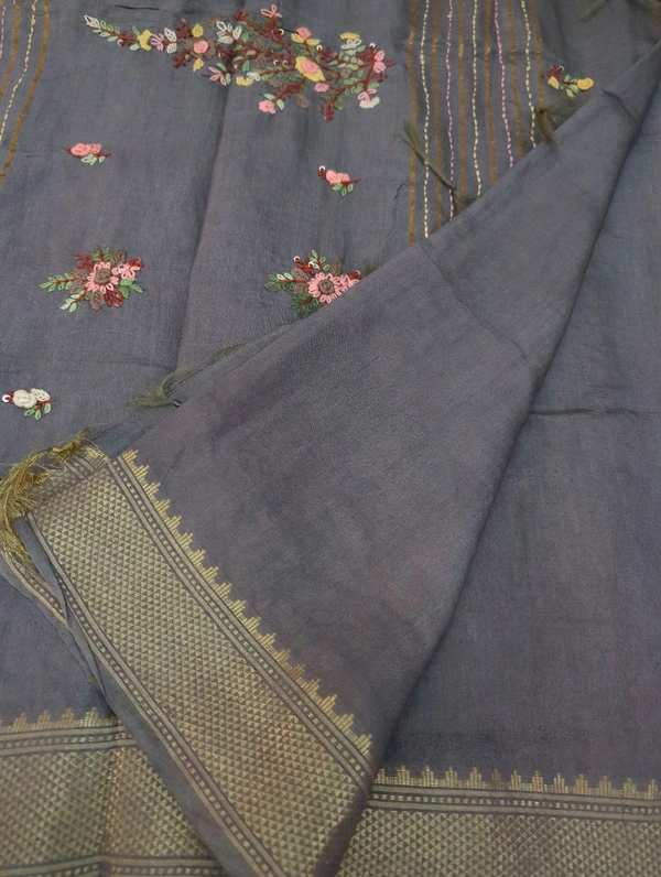 Bhagalpuri Handwork  - Gray