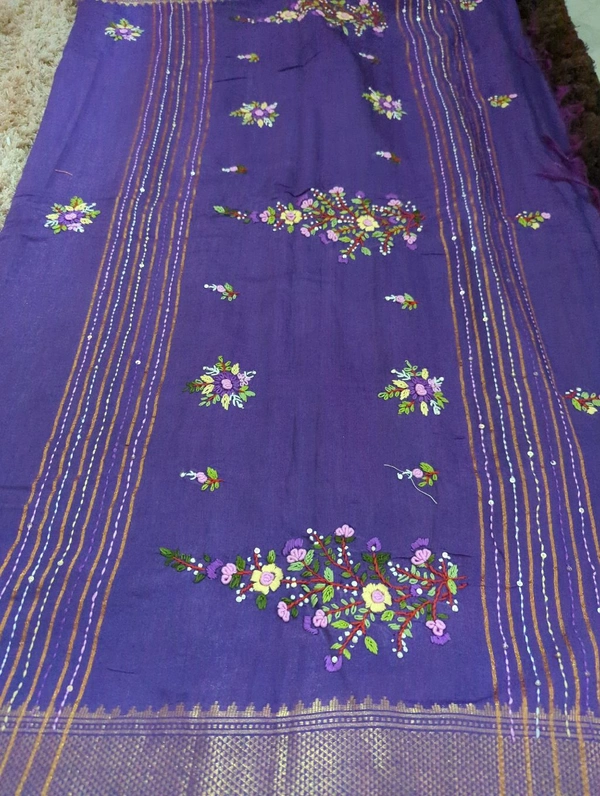 Bhagalpuri Handwork  - Purple