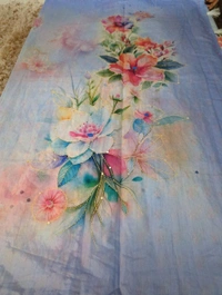 Mul Mul Chanderi Designer  - blue