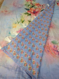 Mul Mul Chanderi Designer  - blue