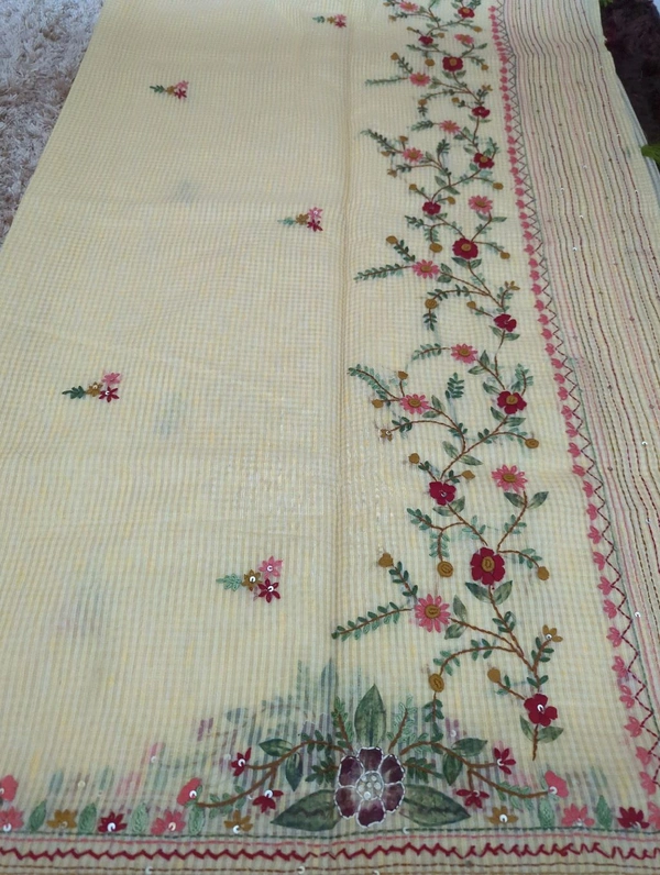 Cotton Doria Hand Work  - Baja White