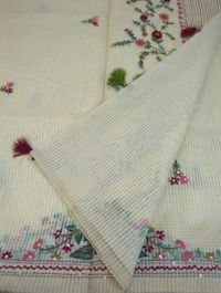 Cotton Doria Hand Work  - Baja White