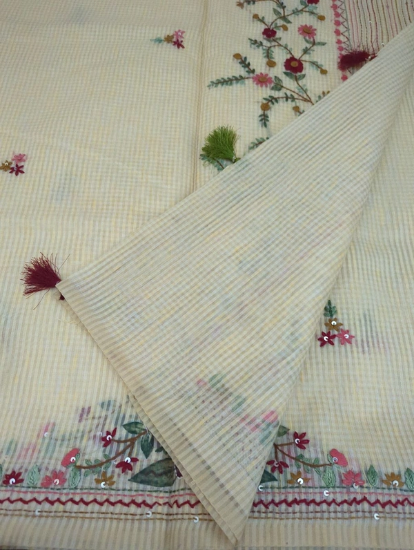 Cotton Doria Hand Work  - Baja White