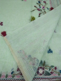 Cotton Doria Hand Work  - Snowy Mint