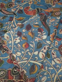 Soft Chanderi With Kantha Work  - blue