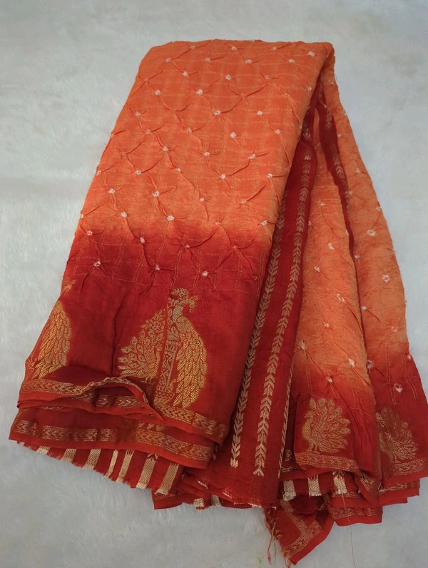 Soft Crepe Designer  - orange