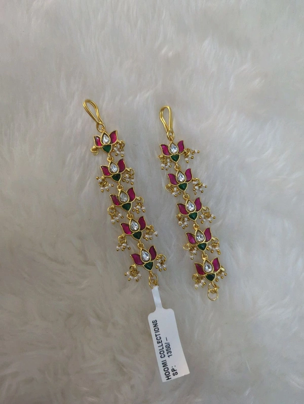 Jadua Kundan Ear Chains