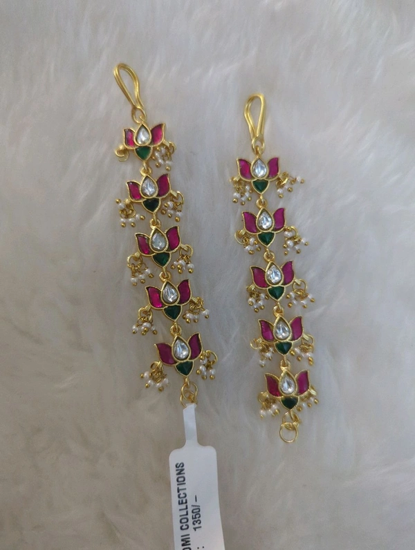 Jadua Kundan Ear Chains