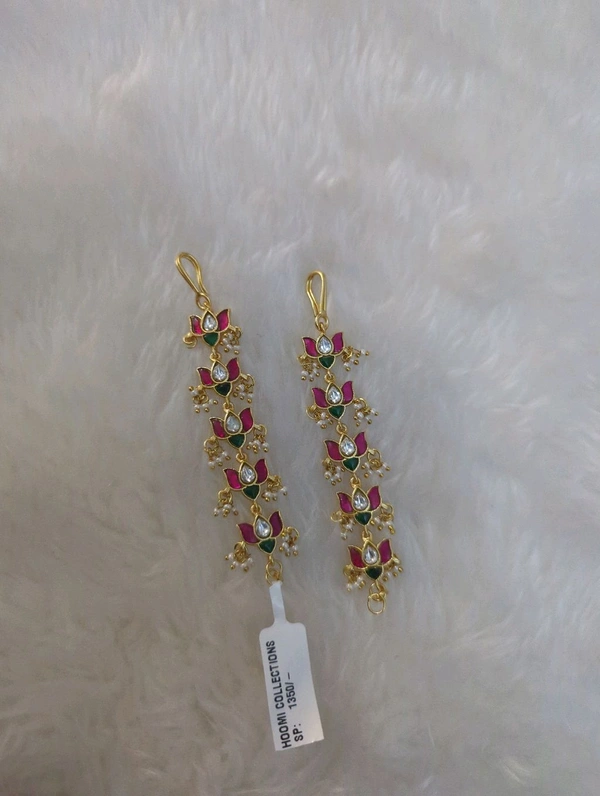 Jadua Kundan Ear Chains