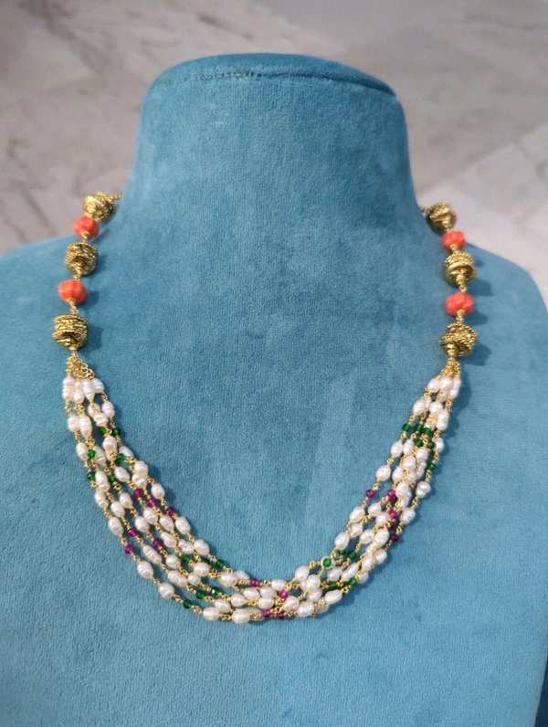 Real Pearls Making Chain With Corals