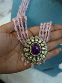 Real Monalisa Beads With Victorian Pendent Set 