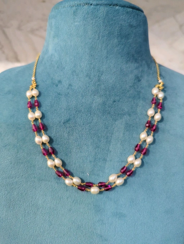 Real Fresh Water Pearls With Pink Mani