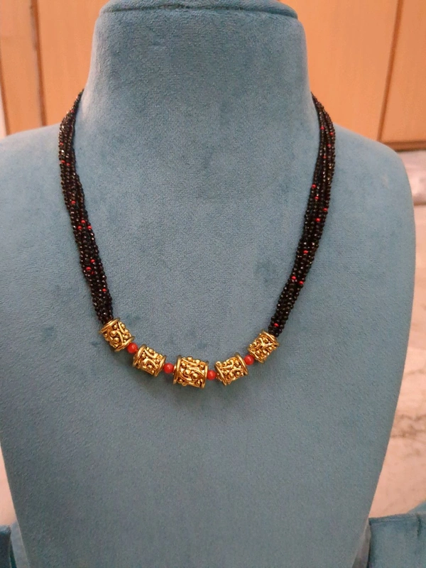 Black Beads With Nakshi Balls