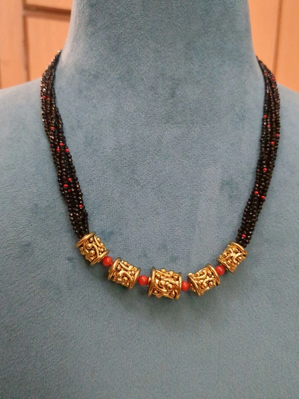 Black Beads With Nakshi Balls