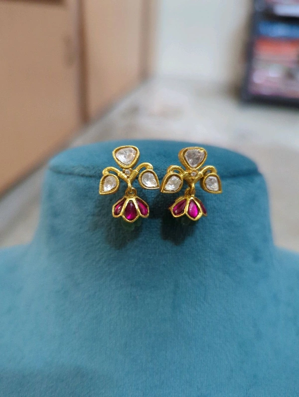 Jadua Kundan Cute Earring  - pink