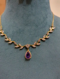 Simple Stylish Chain With Earring  - Heliotrope
