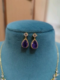 Simple Stylish Chain With Earring  - Heliotrope