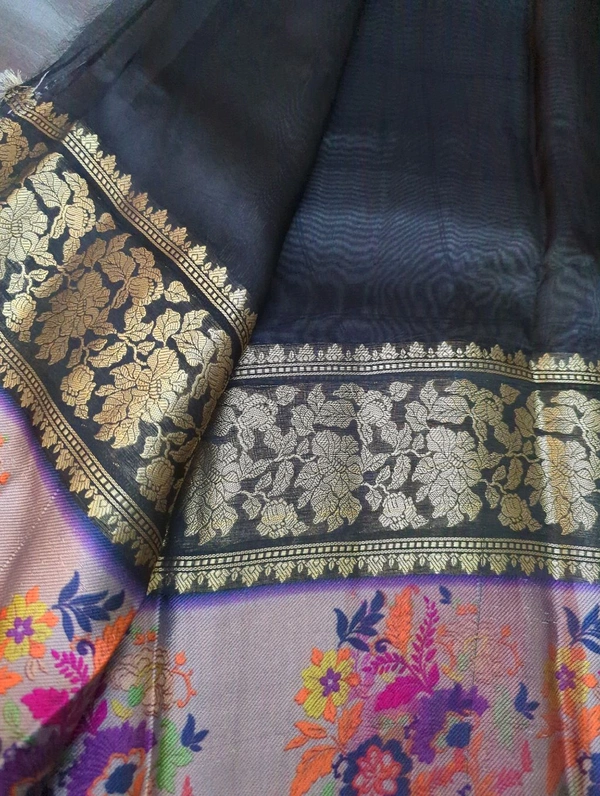 Pure Mango Organza Designer  - Mine Shaft