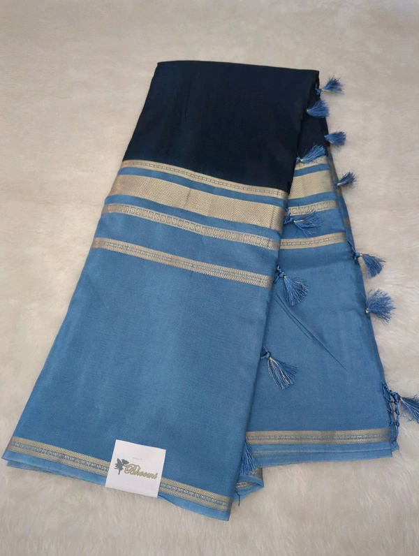 Premium Mysore Crepe  - blue