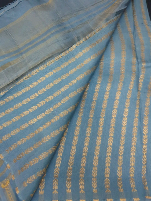 Premium Mysore Crepe  - blue