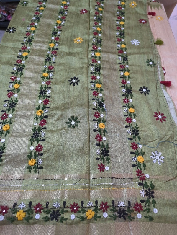 Tusser Lambani Work  - green