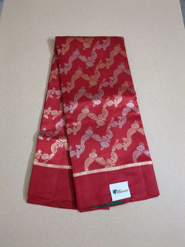 Pure Handloom Raw Mango  Off - Red