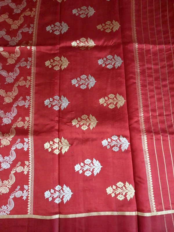 Pure Handloom Raw Mango  Off - Red