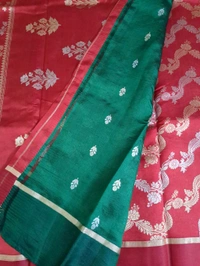 Pure Handloom Raw Mango  Off - Red