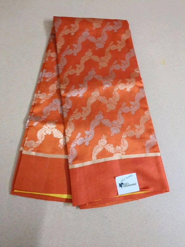 Pure Handloom Raw Mango  Off - dark orange