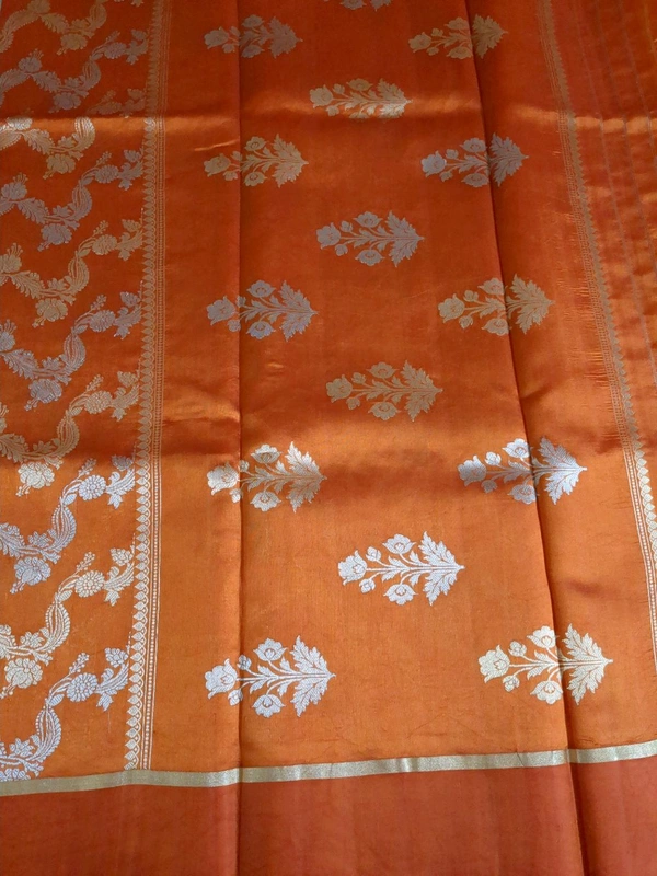 Pure Handloom Raw Mango  Off - dark orange