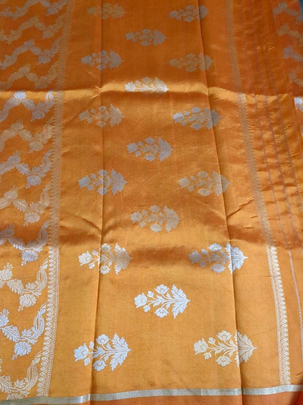 Pure Handloom Raw Mango  Off - orange