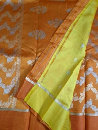 Pure Handloom Raw Mango  Off - orange