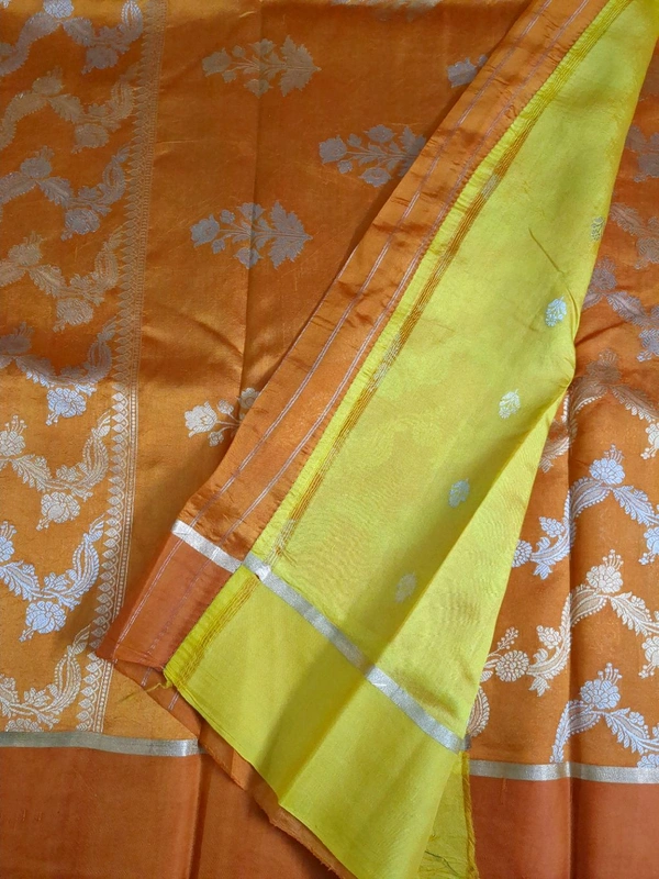 Pure Handloom Raw Mango  Off - orange