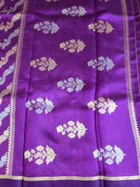 Pure Handloom Raw Mango  Off - purple