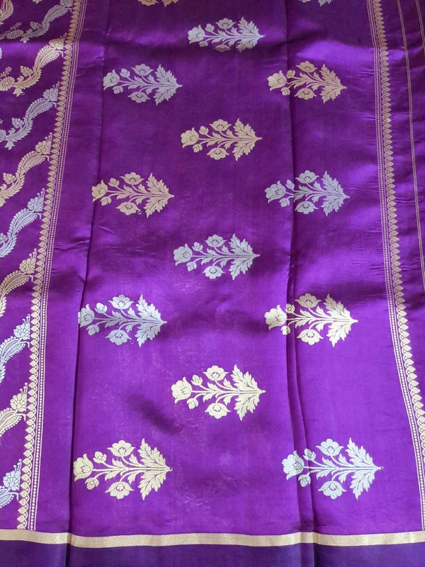 Pure Handloom Raw Mango  Off - purple