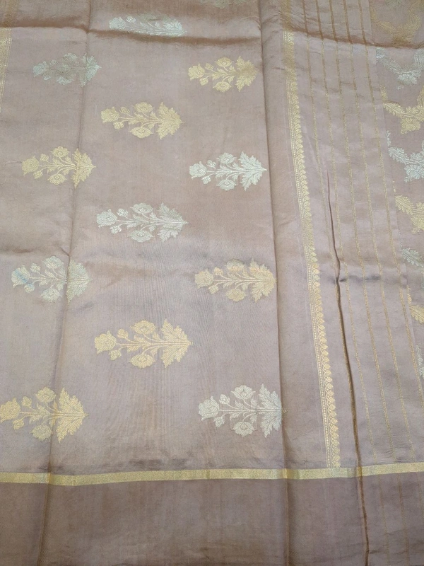 Pure Handloom Raw Mango  Off - Lavender blush