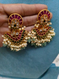 Designer Jadua Kundan Earrings 