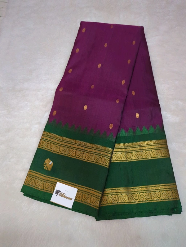 Pure Handloom Gadwal Pattu - Purple