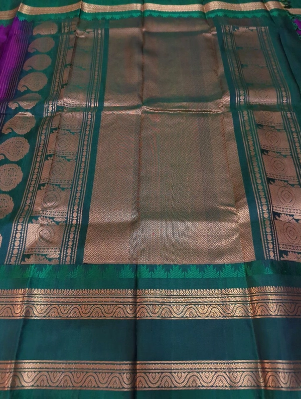 Pure Handloom Gadwal Pattu - Purple