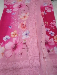 Pure Georgette Embroidery  - pink 3
