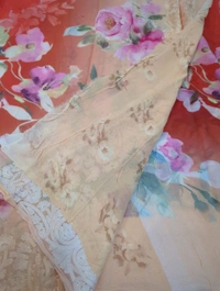 Pure Georgette Embroidery  - orange 4