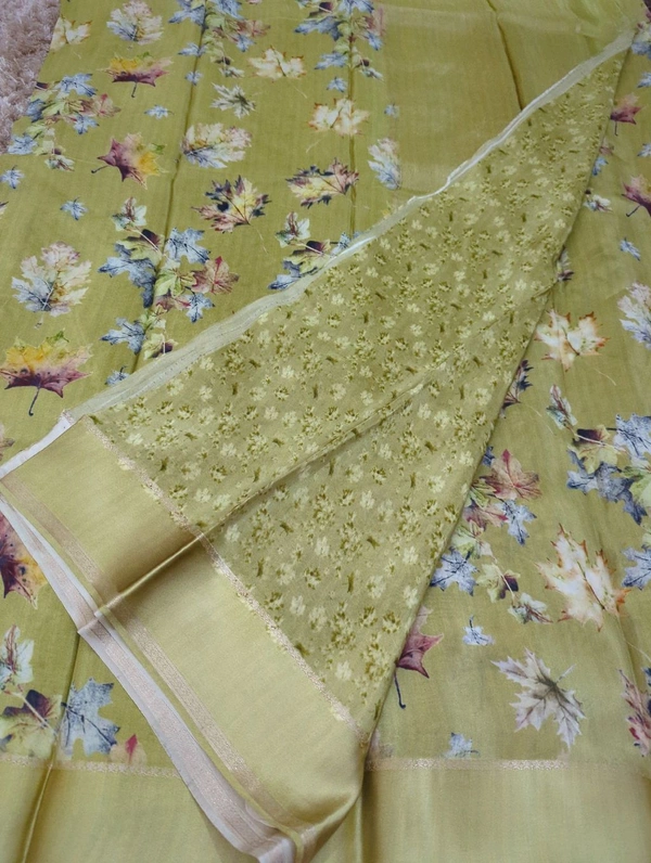 Pure Crepe With Satin Border  - Earls Green 7