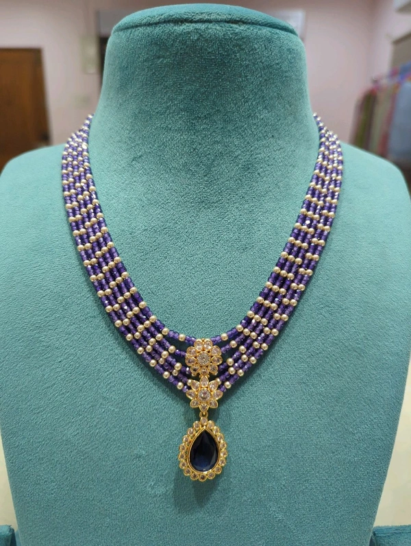 18 Ct Copy Set With Real Beads  - Electric Violet