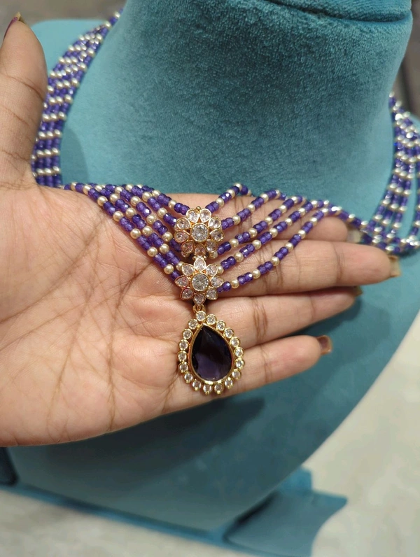 18 Ct Copy Set With Real Beads  - Electric Violet