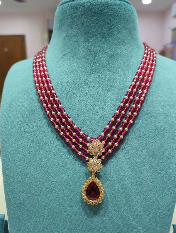 18 Ct Copy Set With Real Beads  - Red, 10 Days Dispatch Time