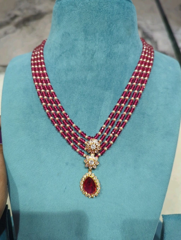 18 Ct Copy Set With Real Beads  - Red, 10 Days Dispatch Time